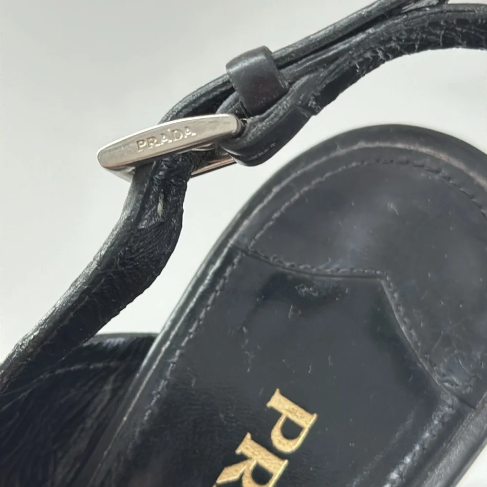 PRADA Block High Heel Sandals Sz 39 - Picture 5 of 16